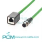 M8 To RJ45 Profinet Cable Assembly CAT5e Shielded Drag Chain Cable