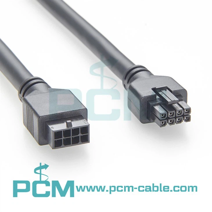 Molex Micro-fit 3.0 overmolded cable assemblies 8 pin plug to socket extension cable