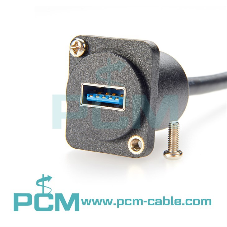 Panel Mount USB Connector Female to Female Cable