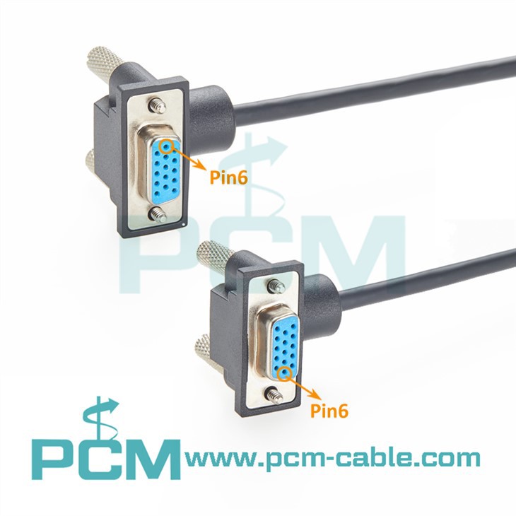 Up/Down Angled HD15 VGA Cable Female to Male Low-Profile