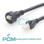 Rugged Waterproof Ethernet Cable RJ45 Male To Male