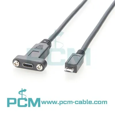 USB Type-C to Micro USB Panel Mount Cable