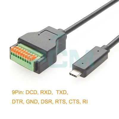 USB-C To RS232 Cable With 9 Pin Terminal