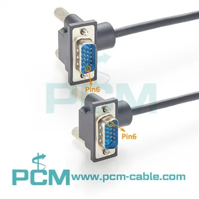 VGA Monitor Cable 90 Degree Upward Downward Male to Straight Male VGA Cable