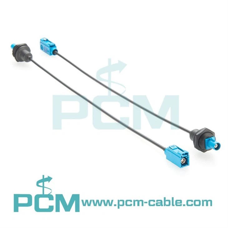 Fakra Male to Female Extension Cable with Panel Mount, Ideal for Vehicle Electronics and Testing