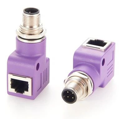 M12 D Code To RJ45 Control Cabinet Feedthrough Connector M12 D Code To RJ45 Control Cabinet Feedthrough Connector