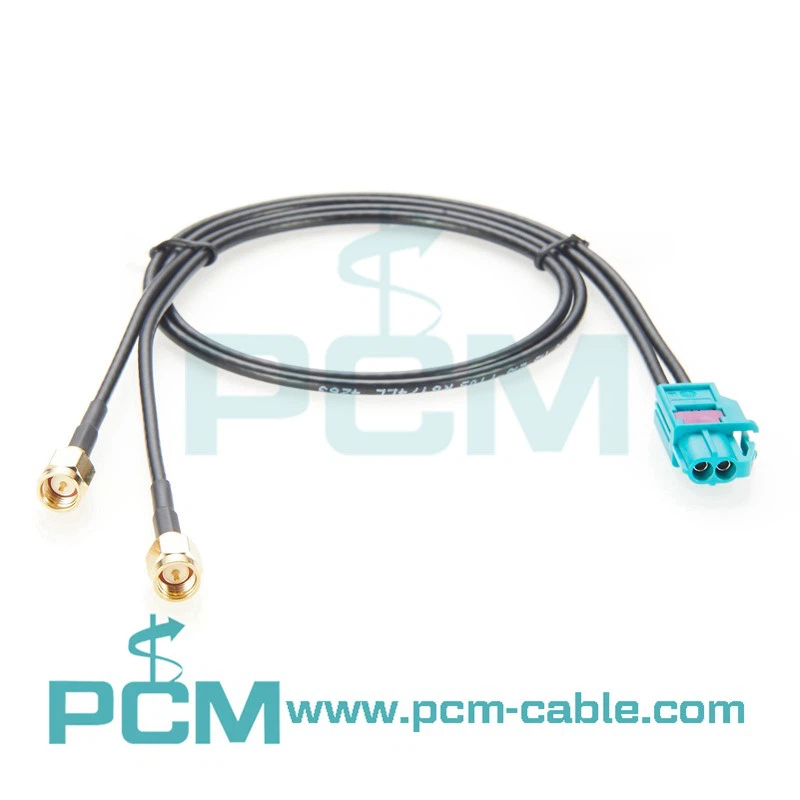 2Pin Mini Fakra HFM Z Connector to SMA Male Bulkhead Connector Cable Assembly 2Pin Mini Fakra HFM Z Connector to SMA Male Bulkhead Connector Cable Assembly