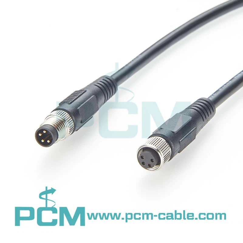 M8 4-Pin Male to Female Extension Cable Shielded Industrial Sensor Cable M8 4-Pin Male to Female Extension Cable Shielded Industrial Sensor Cable