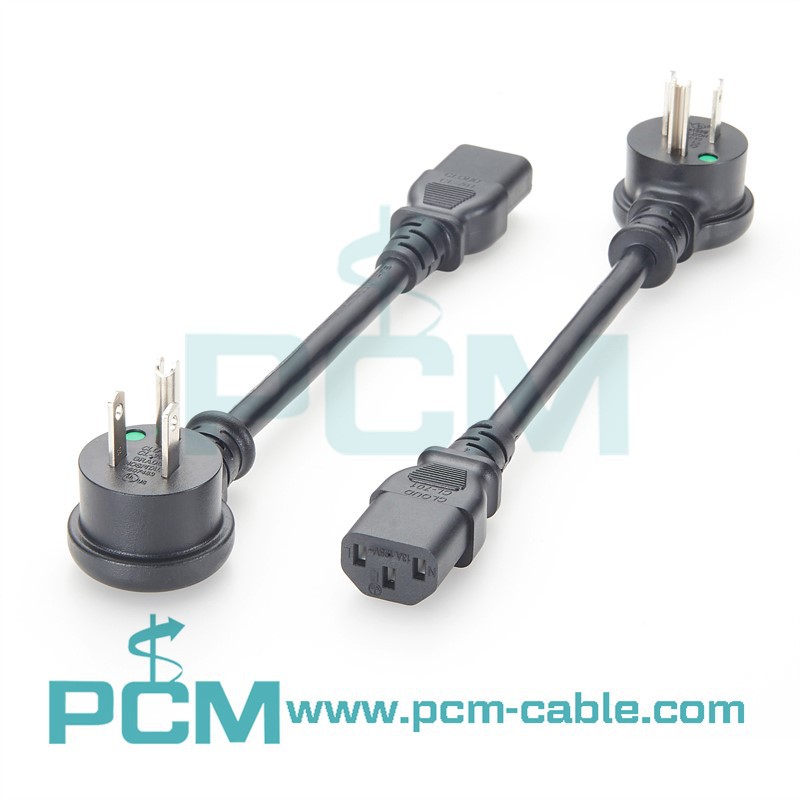 Hospital Grade Right Angle 5-15P to IEC C13 Power Cord Hospital Grade Right Angle 5-15P to IEC C13 Power Cord