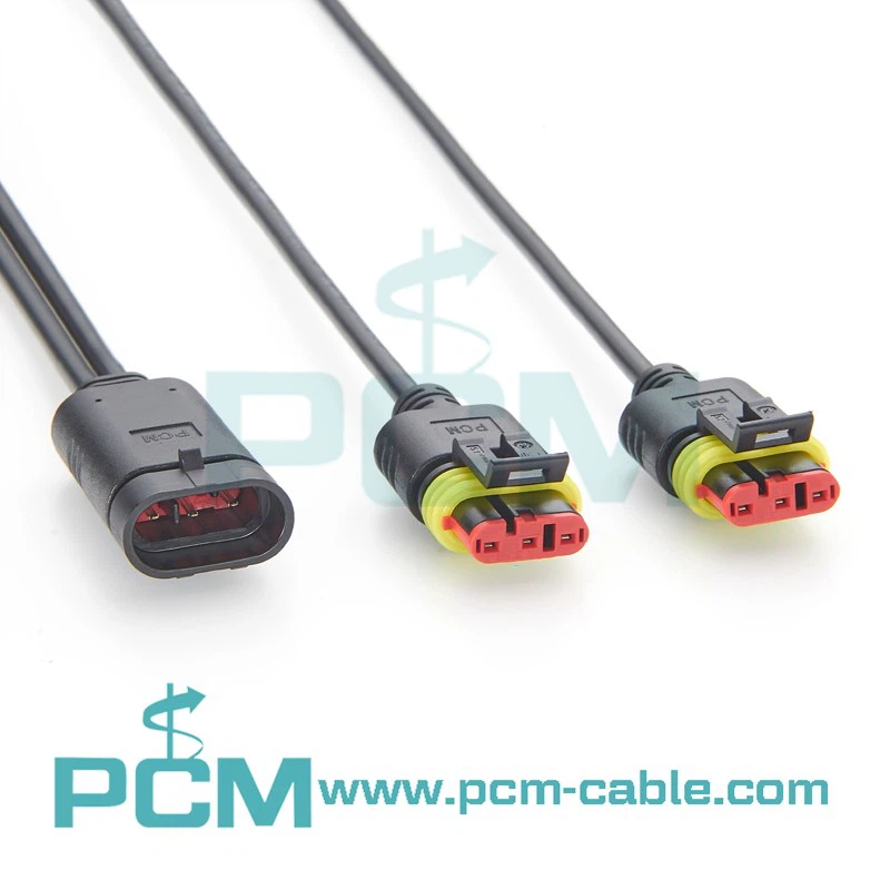 AMP SuperSeal 1 Male to 2 Female Splitter Harness 282105 282087 AMP SuperSeal 1 Male to 2 Female Splitter Harness 282105 282087