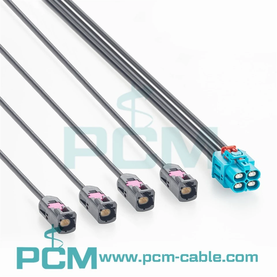 Quad GEMnet Automotive Ethernet Breakout Cable TE1-2386629-4 to 2368003-1 factory