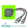 D-Series USB-A 3.0 USB-C 3.1 Panel Mount Cable 2 in 1