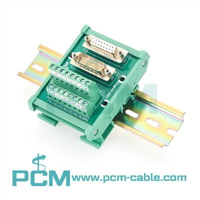 DB15 Male Female Breakout Board Terminal Block For DIN Rail Mounting