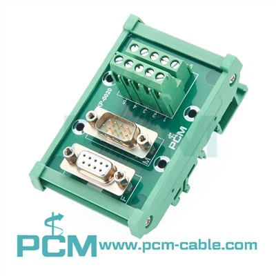 DB9 Male Female Breakout Board Terminal Block For DIN Rail Mounting