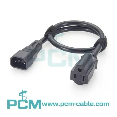 IEC C14 To NEMA 5-15R Computer AC Power Cable
