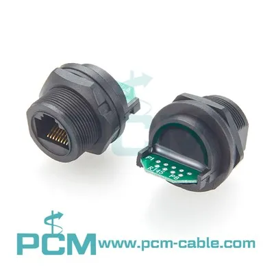 IP67 RJ45 Chassis Connector With PCB Board