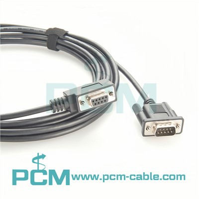 Low Profile DB9 RS232 Cable DB9 Male Straight To DB9 Female Right Angle Cable