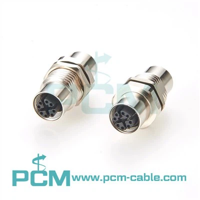 M12 X Code Sensor Actuator Control Cabinet Feed Through Connector