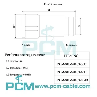 N-Type Fixed Attenuator N-Type Jack To Plug