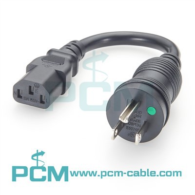NEMA 5-15P To C13 Hospital Grade Power Cord