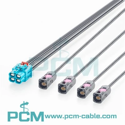 Quad GEMnet Automotive Ethernet Breakout Cable TE1-2386629-4 to 2368003-1