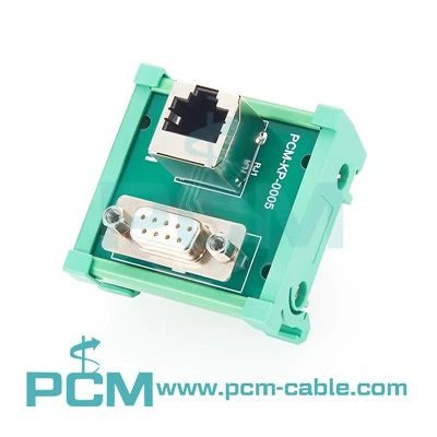 DIN Rail Interface Module RJ45 DB9 Female Breakout Board Adapter