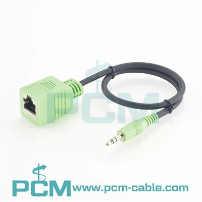 RJ45 Female to 3.5mm TRS Audio Adapter Cable