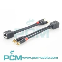 RJ45 Female to Dual RCA Male Audio Splitter Cable