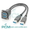 USB 3.0 Dual Port Panel Mount D-Series Extension Cable