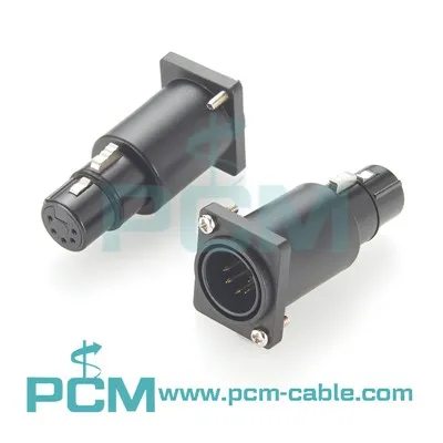 XLR Male-Female Feedthrough Adapter For Panel Mount