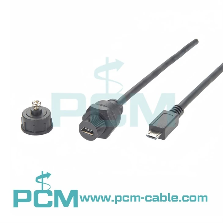 Waterproof USB Cable Micro USB Female To Micro USB Male Extension